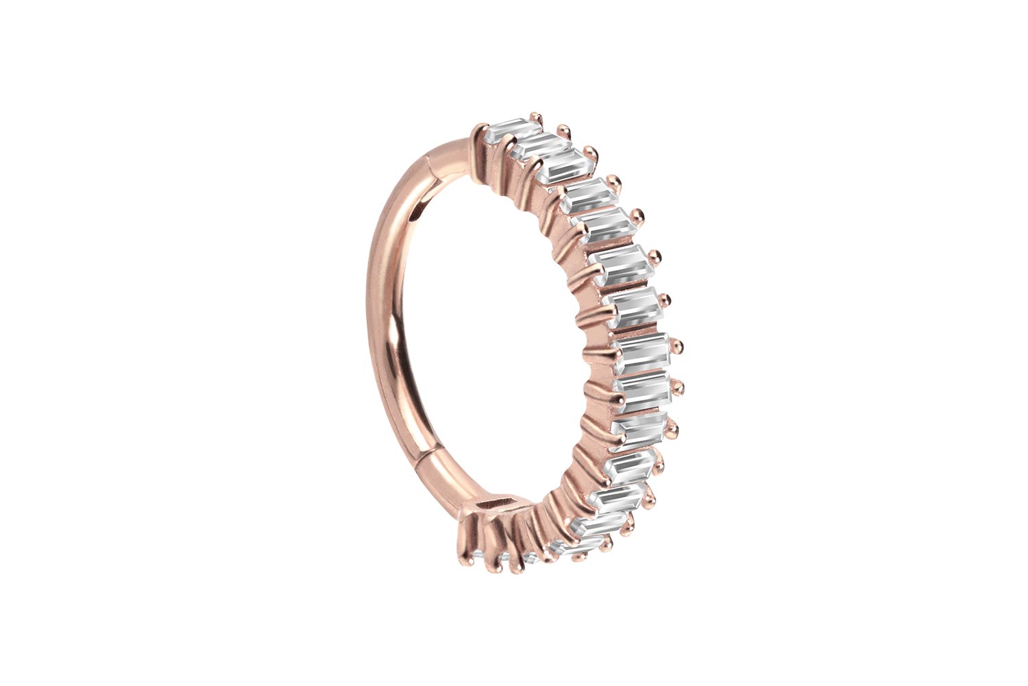 Chirurgenstahl Segmentring Clicker Piercing EINGEFASSTE KRISTALLRECHTECKE